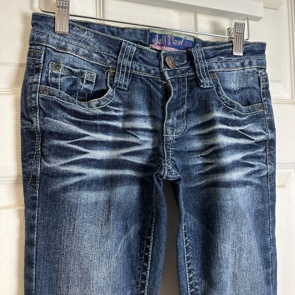Wallflower 2000s Y2K Vintage Legendary Boot Cut Dark Wash Low Rise Jeans Women 1 - Picture 2 of 6